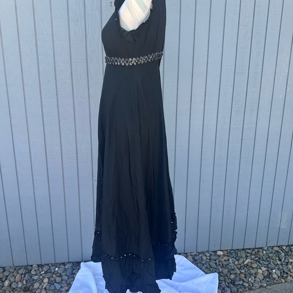 Vintage 70’s Denise L Black Taffeta Formal Gown - Picture 7 of 16
